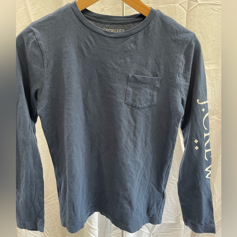 Jcrew Youth Large blue Cotton Long sleeve Pocket Tee